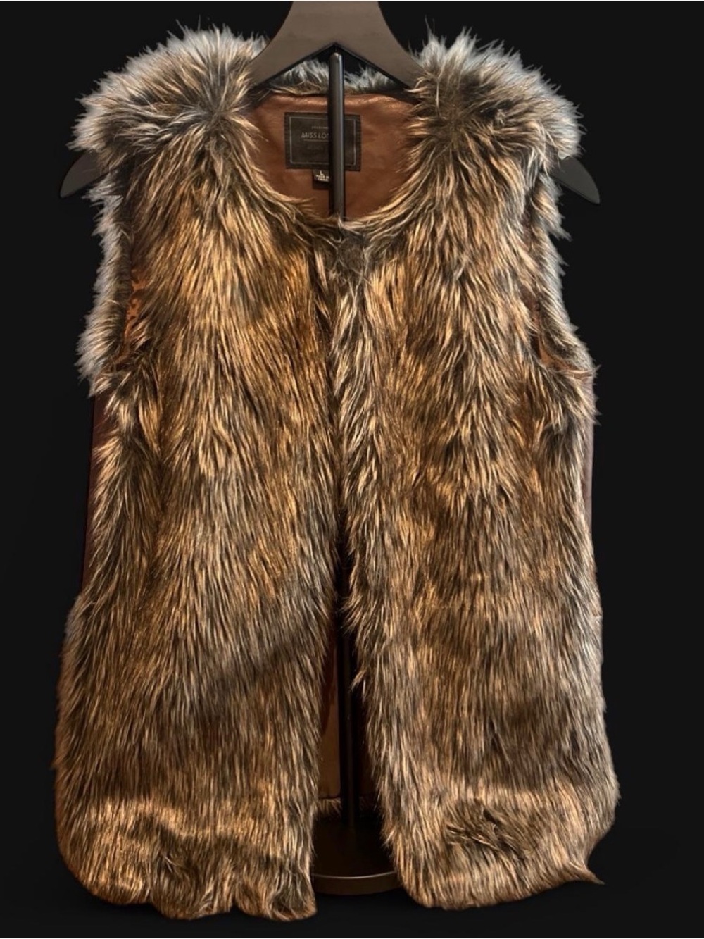Miss London Brown Multi-Tone Faux Fur Vest